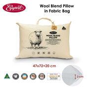 Easyrest Wool Blend Standard Pillow in Fabric Bag 47 x 72 + 20 cm V442-ERT-PILLOW-WOOLBLEND-WHITE1-ST
