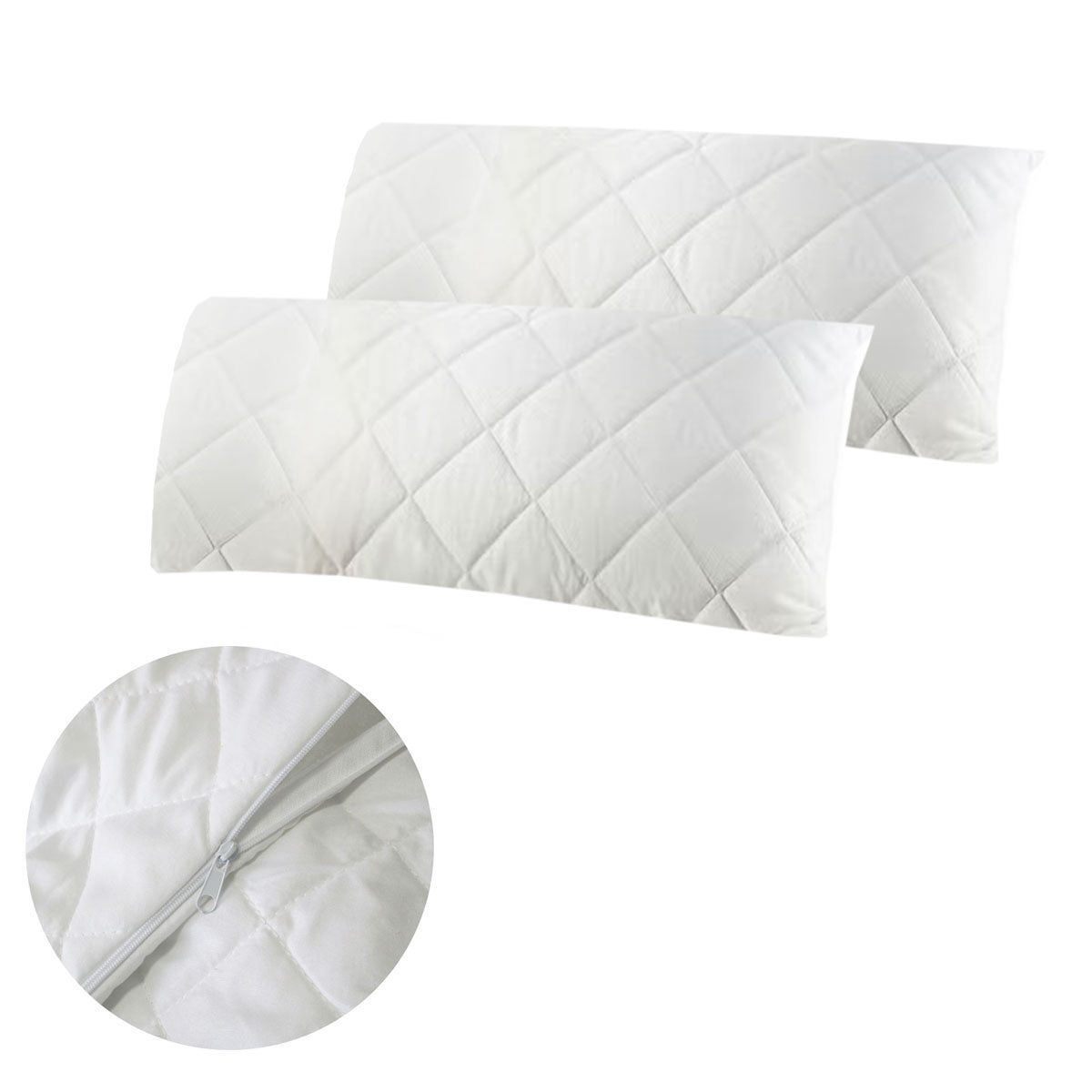 Easyrest Pair of King Quilted Pillow Protectors 52 x 92 cm V442-ERT-PILLOWP-PAIROFQUILTED-WHITE-KI