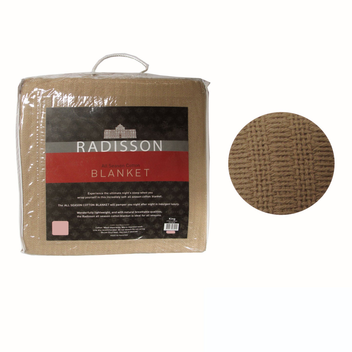 Radisson All Season Cotton Blanket Latte KING V442-GHT-BLANKET-RADISSONCOTTON-LATTE-KI