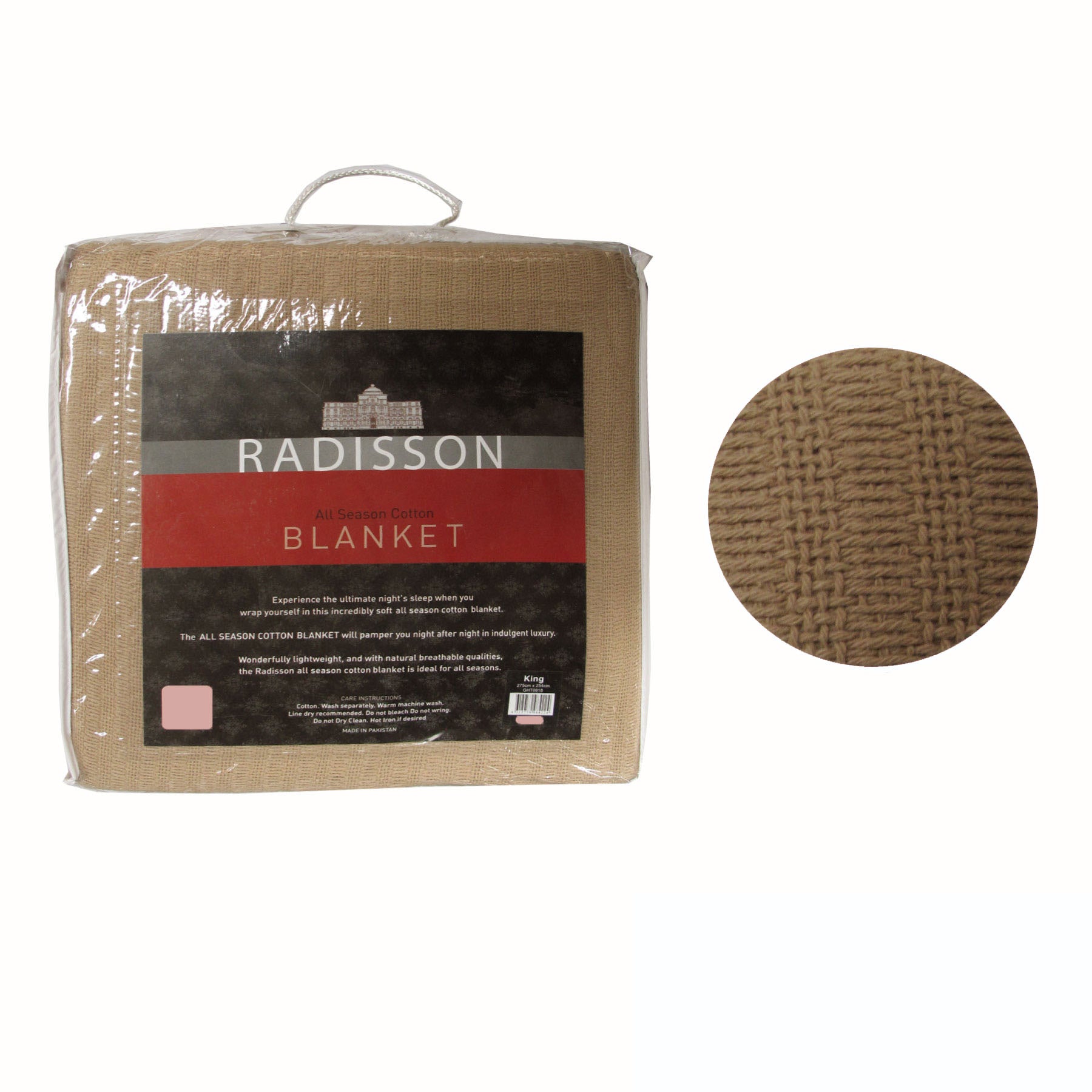Radisson All Season Cotton Blanket Latte SINGLE V442-GHT-BLANKET-RADISSONCOTTON-LATTE-SB