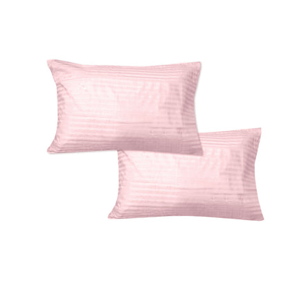 600TC Pair of Wide Self Striped Standard Pillowcases Pink V442-GHT-PILLOWC-600TCWIDESTRIPE-PINK-ST