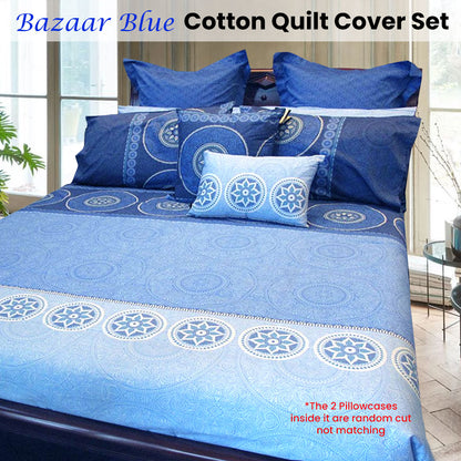 Hotel Living Bazaar Quilt Cover Set BLUE - King V442-GHT-QUILTCS-BAZAAR-BLUE-KI