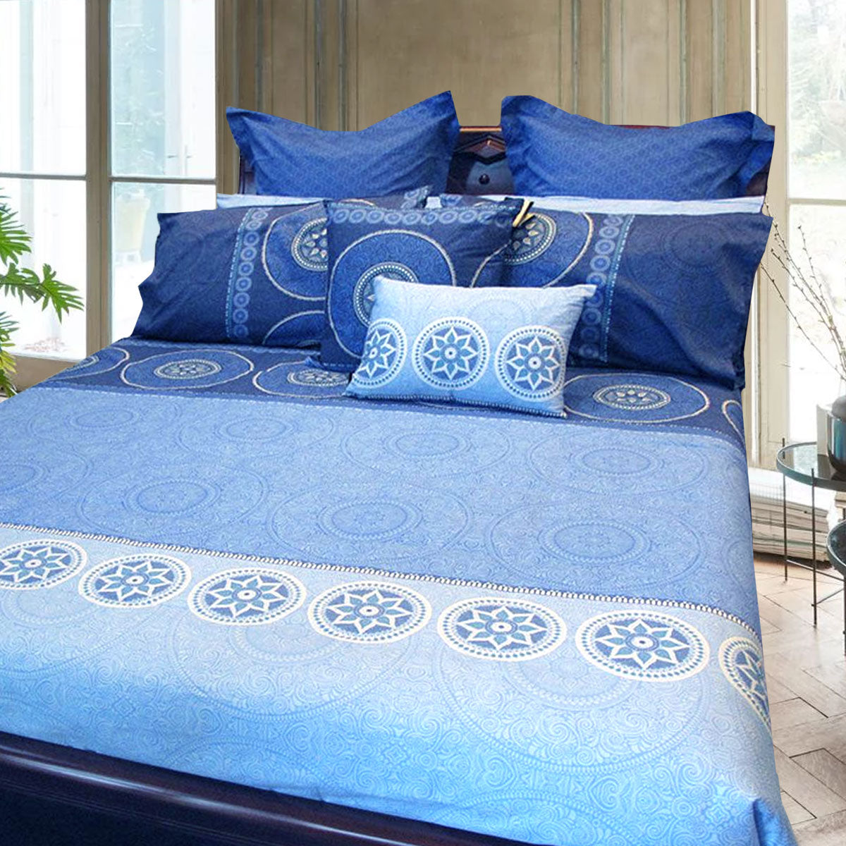 Hotel Living Bazaar Quilt Cover Set BLUE - Queen V442-GHT-QUILTCS-BAZAAR-BLUE-QS