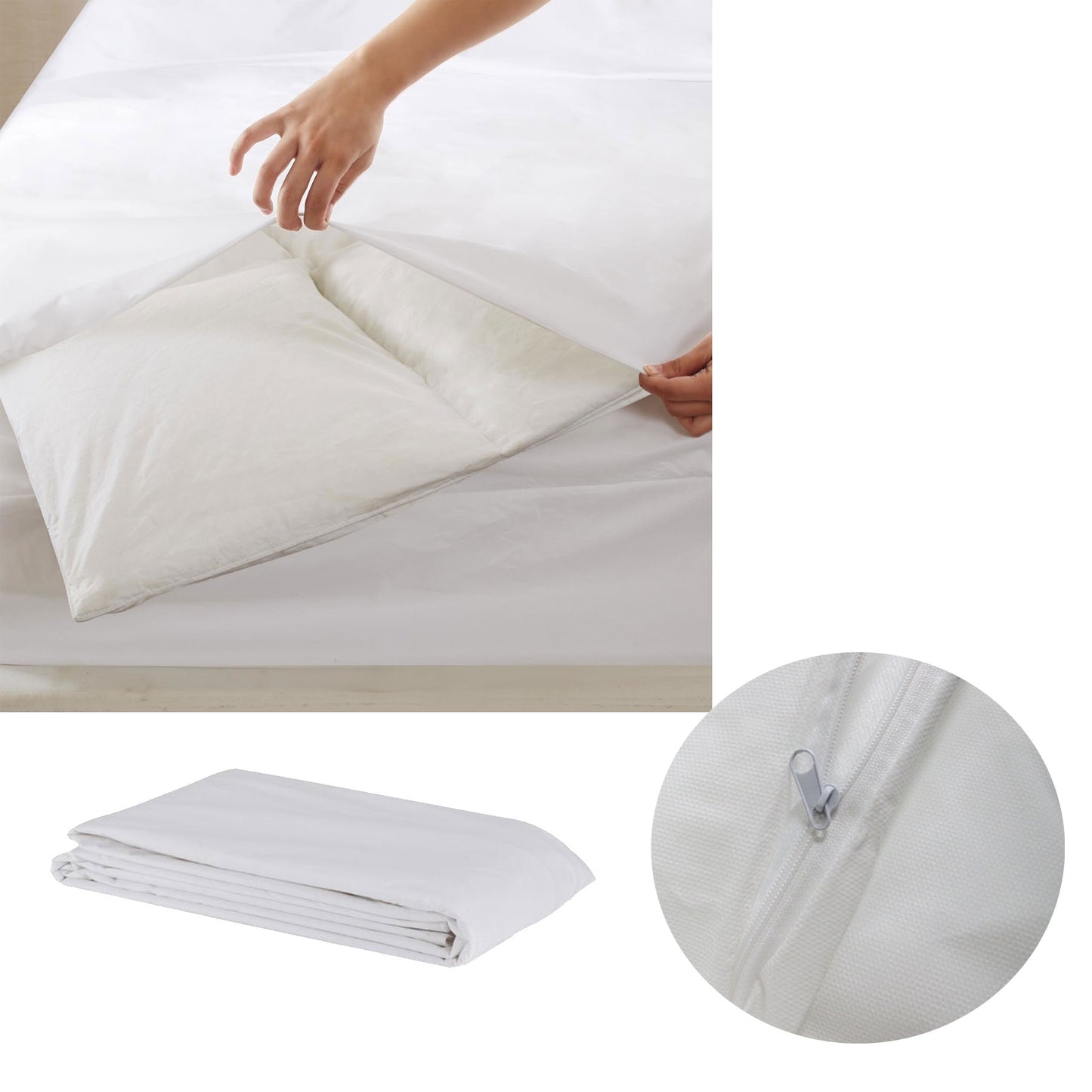 Stain/ Water Resistant Quilt Protector King V442-GNA-MISC-QUILTPROTECTOR-WHITE-KI