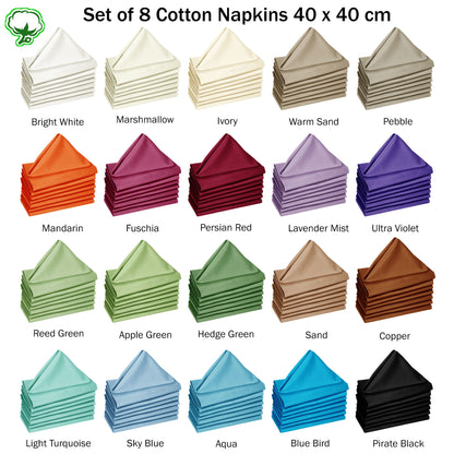 Hoydu Set of 8 Cotton OR Poly Cotton Napkins Apple Green V442-GNA-MISC-SETOF8NAPKINS-APPLEGREEN-SQ