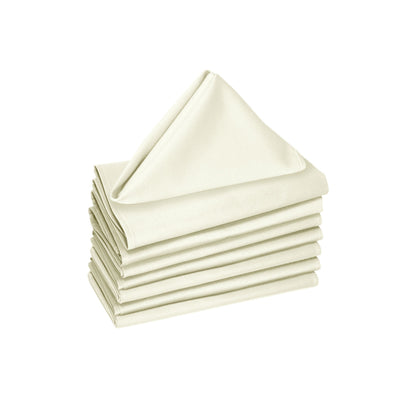 Hoydu Set of 8 Cotton OR Poly Cotton Napkins Marshmallow V442-GNA-MISC-SETOF8NAPKINS-MARSHMALLOW-SQ