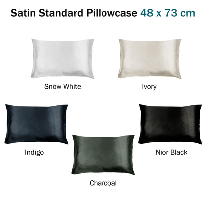 Invitation Satin Standard Pillowcase Indigo V442-GNA-PILLOWC-SATIN-INDIGO-ST