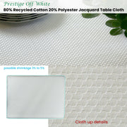 Invitation Prestige Cotton Rich Jacquard Off White Table Cloth 180cm Diameter Round V442-GNA-TABLEC-24PRESTIGE180CM-OFFWHITE-RD