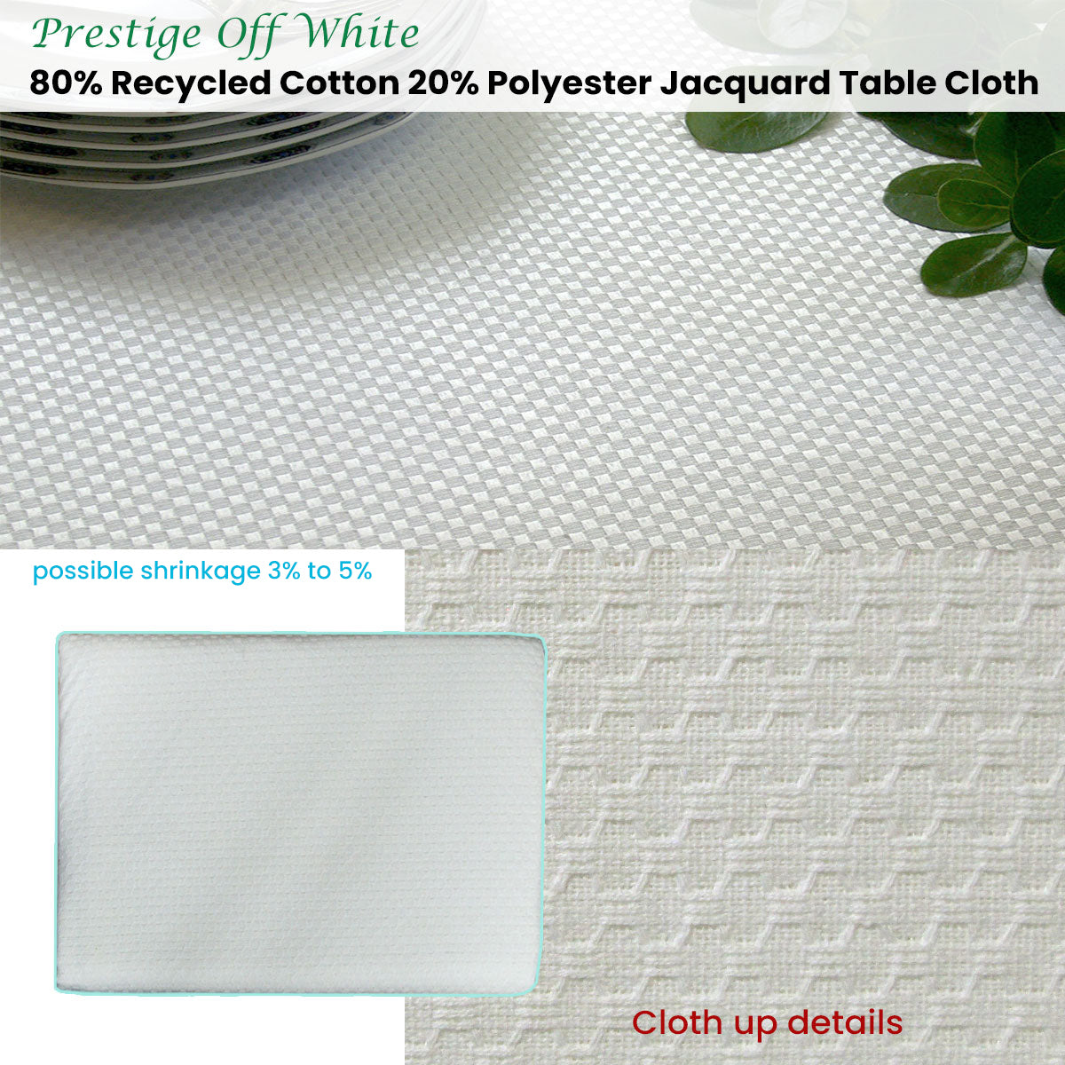Invitation Prestige Cotton Rich Jacquard Off White Table Cloth 180cm Diameter Round V442-GNA-TABLEC-24PRESTIGE180CM-OFFWHITE-RD