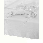 Embroidered Tablecloth - 150x225cm Oblong BRIGHT WHITE V442-GNA-TABLEC-CHERRA-225-WHITE