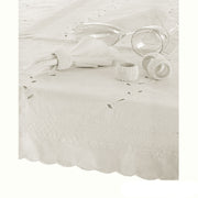 Embroidered Tablecloth - 170x360cm Oblong MARSHMALLOW V442-GNA-TABLEC-CHERRA-360-MARSHMALLOW