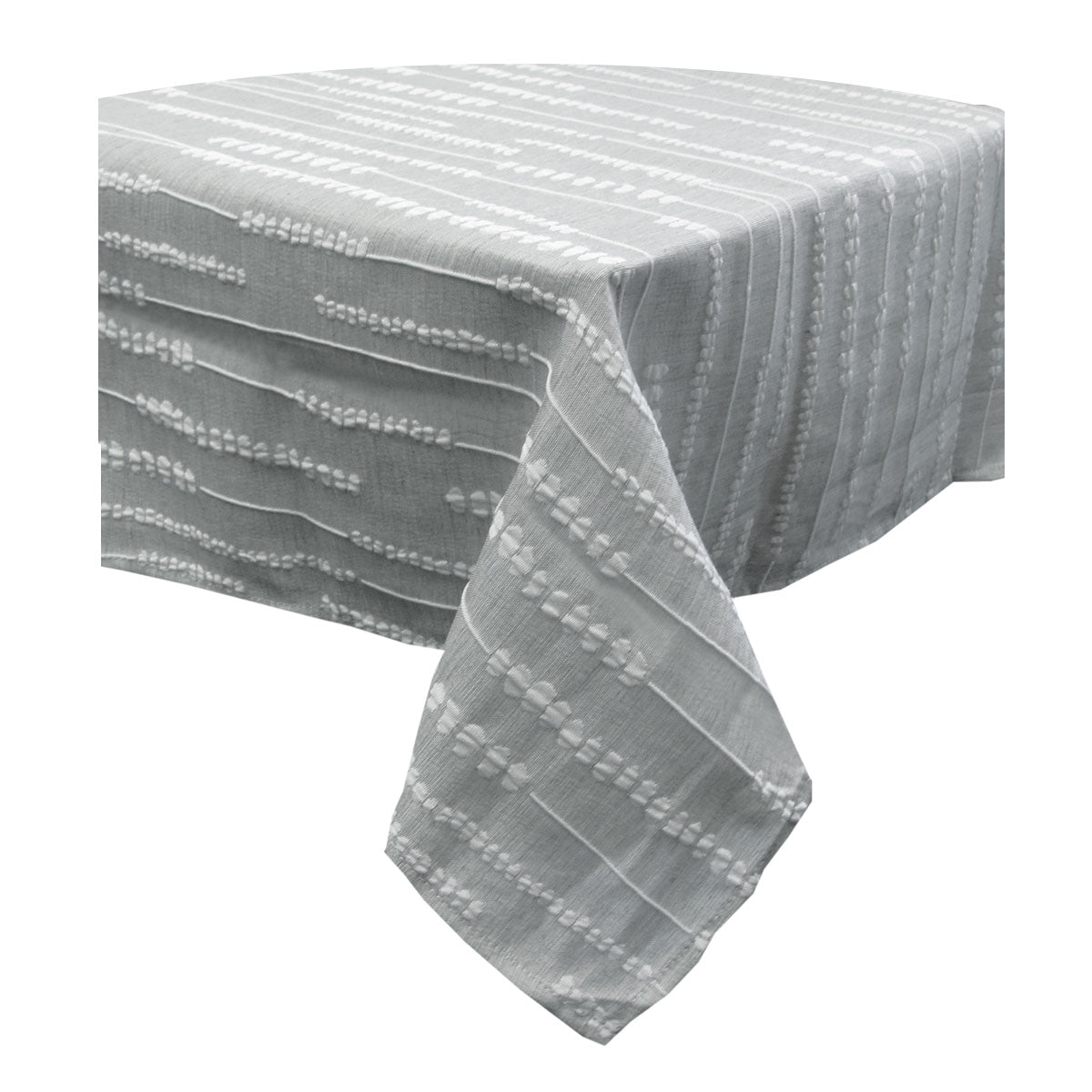 Perline Grey Jacquard Polyester Tablecloth 230 x 230cm V442-GNA-TABLEC-PERLINE230-GREY-SQ
