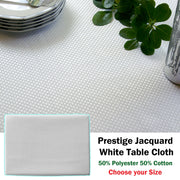 Invitation Prestige Jacquard White Table Cloth 160 x 220 cm V442-GNA-TABLEC-PRESTIGE220CM-WHITE-RE
