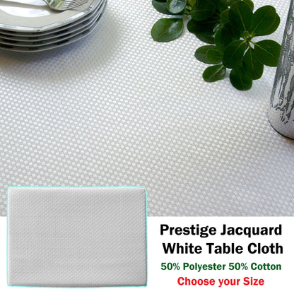 Invitation Prestige Jacquard White Table Cloth 160 x 220 cm V442-GNA-TABLEC-PRESTIGE220CM-WHITE-RE