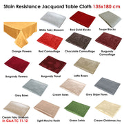 Jacquard Table Cloth Roses Latte 135 x 180cm Rectangle V442-GNA-TABLEC-ROSES135CM-LATTE-RE