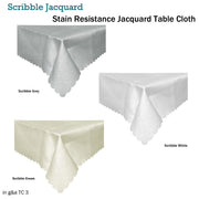 Jacquard Table Cloth Scribble Grey 150 x 270 cm V442-GNA-TABLEC-SCRIBBLE270CM-GREY-RE
