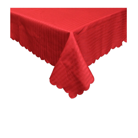 Jacquard Table Cloth Narrow Stripes Red 150 x 270cm Rectangle V442-GNA-TABLEC-STRIPES270CM-RED-RE