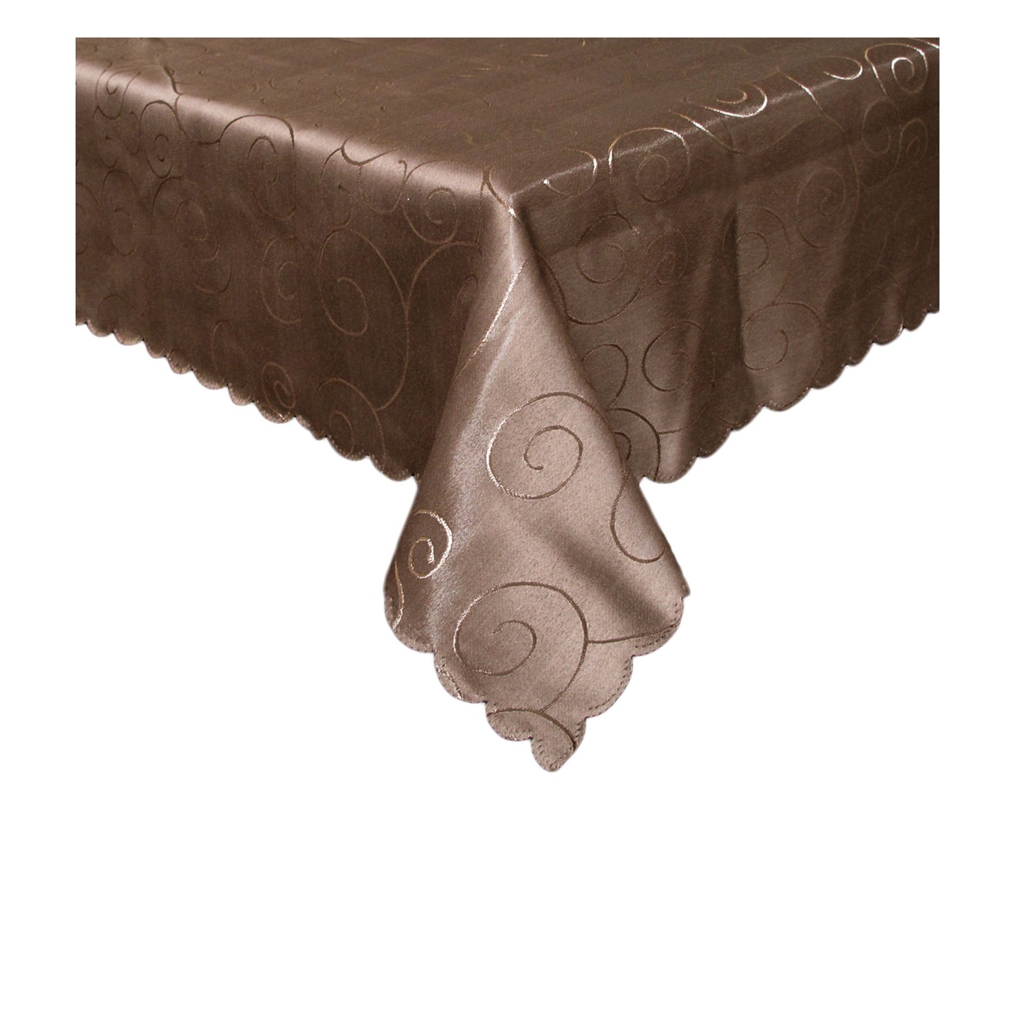 Jacquard Table Cloth Swirls Chocolate 180 cm Round V442-GNA-TABLEC-SWIRLS180CM-CHOCOLATE-RD