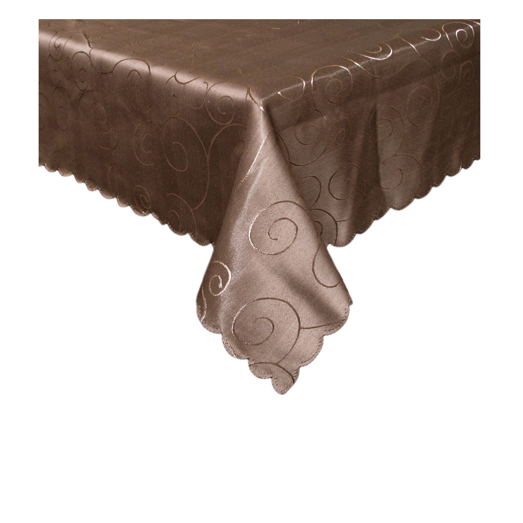 Jacquard Table Cloth Swirls Chocolate 180 cm Round V442-GNA-TABLEC-SWIRLS180CM-CHOCOLATE-RD