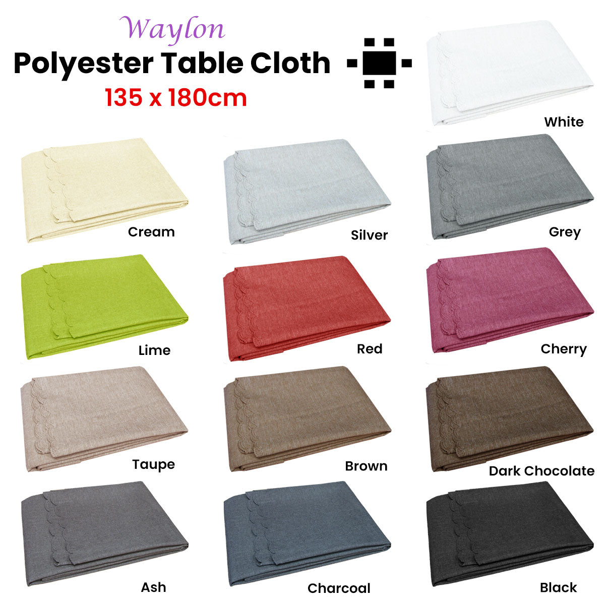 Waylon Damask Permanent Press Polyester Tablecloth 135 x 180cm Brown V442-GNA-TABLEC-WAYLON180-BROWN-RE