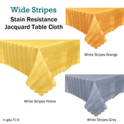 Jacquard Table Cloth Wide Stripes Orange 135 x 180 cm V442-GNA-TABLEC-WIDESTRIPES180CM-ORANGE-RE