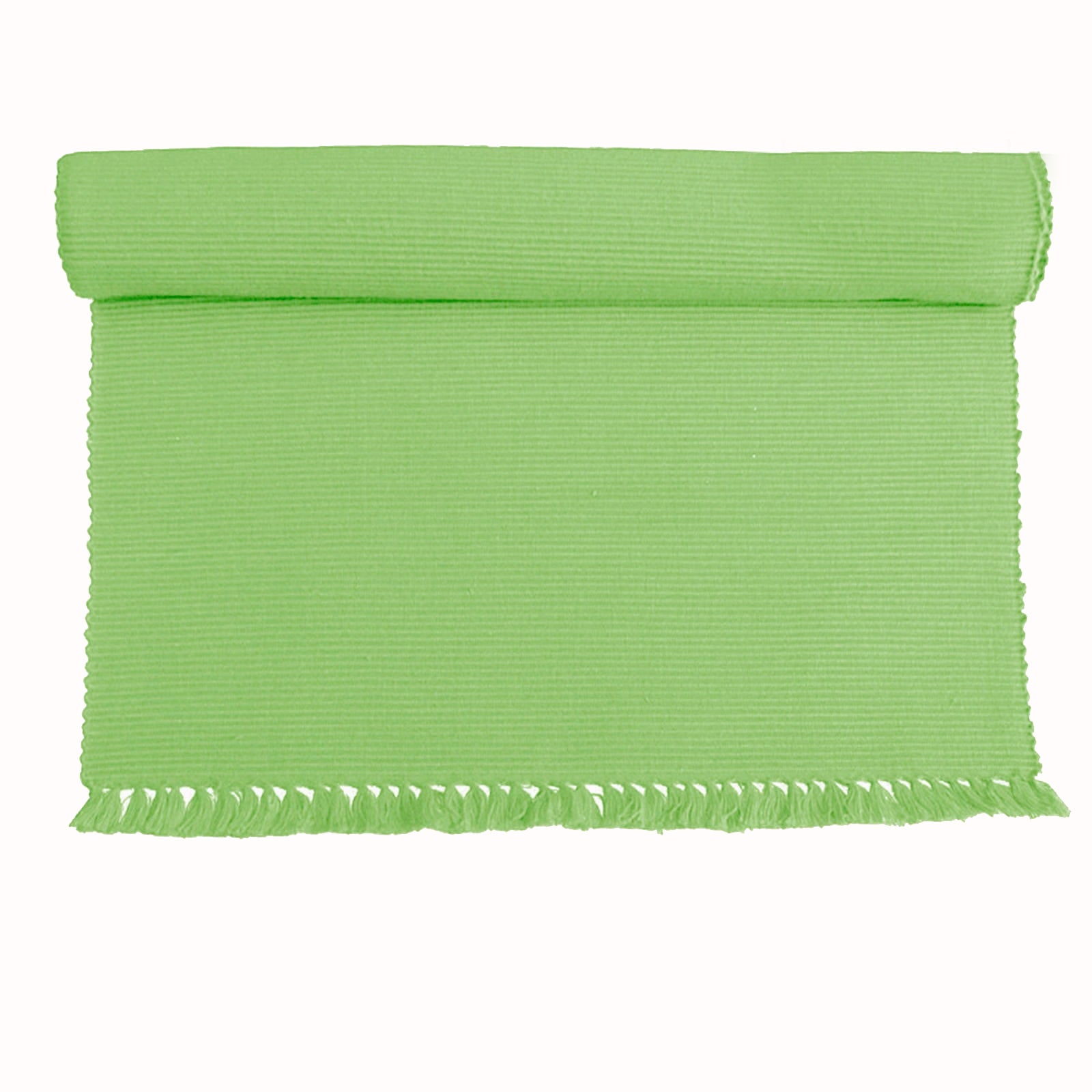 Hoydu Set of 2 - Cotton Ribbed Table Placemats Apple Green V442-GNA-TABLEPLACEMAT-RIBBED-APPLEGREEN