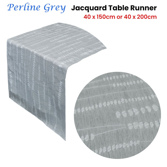 Perline Grey Jacquard Table Runner 40 x 200 cm V442-GNA-TABLER-PERLINE200CM-GREY-RE