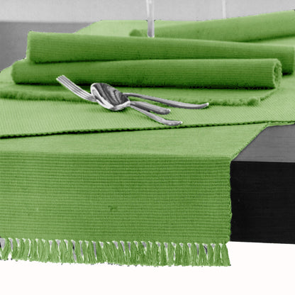 Hoydu Cotton Ribbed Table Runner 45cm x 150cm - APPLE GREEN V442-GNA-TABLER-RIBBED-150CM-APPLEGREEN