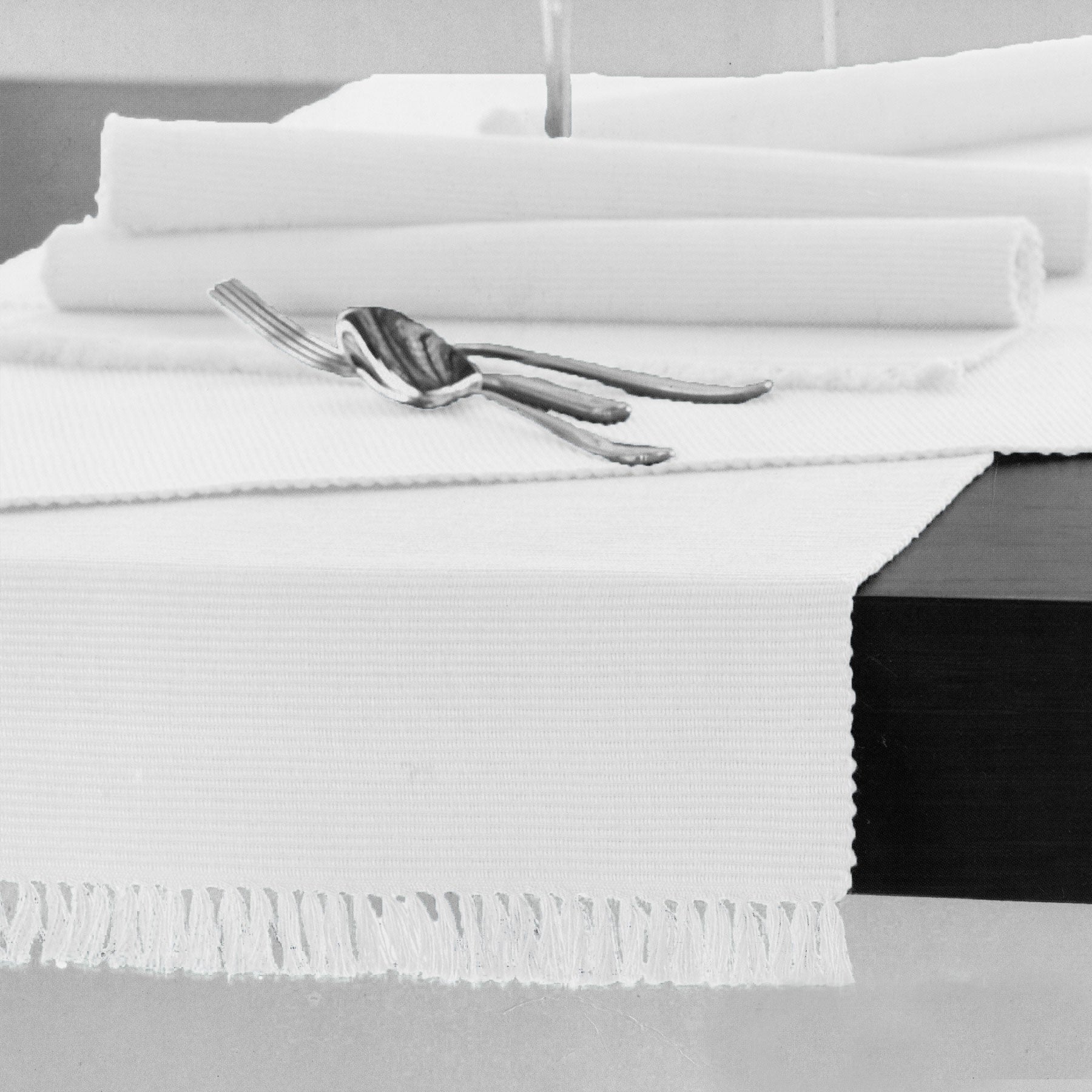 Hoydu Cotton Ribbed Table Runner 45cm x 150cm - BRIGHT WHITE V442-GNA-TABLER-RIBBED-150CM-BRIGHTWHITE