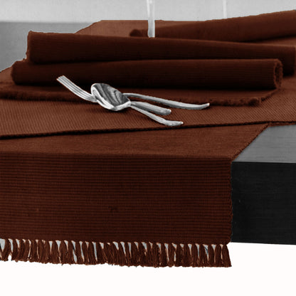 Hoydu Cotton Ribbed Table Runner 45cm x 150cm - COPPER V442-GNA-TABLER-RIBBED-150CM-COPPER