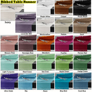 Hoydu Cotton Ribbed Table Runner 45cm x 150cm - HELDGE GREEN V442-GNA-TABLER-RIBBED-150CM-HEDGEGREEN