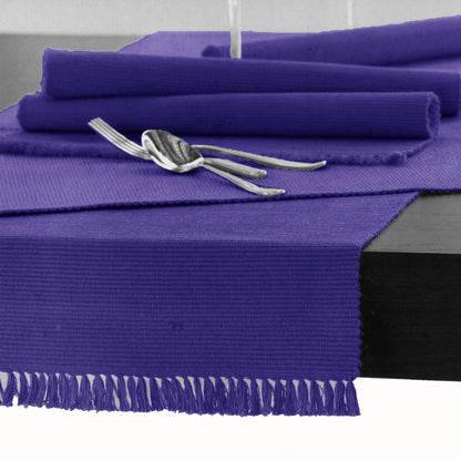 Hoydu Cotton Ribbed Table Runner 45cm x 150cm - ULTRA VIOLET V442-GNA-TABLER-RIBBED-150CM-ULTRAVIOLET