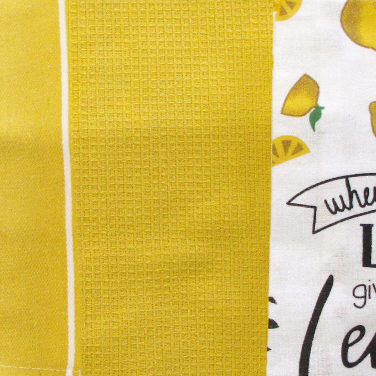 Home Oasis Set of 3 Printed Cotton Rich Tea Towels 50 x 70 cm Lemons Yellow V442-GNA-TEAT-LEMONSSETOF3-YELLOW-RE