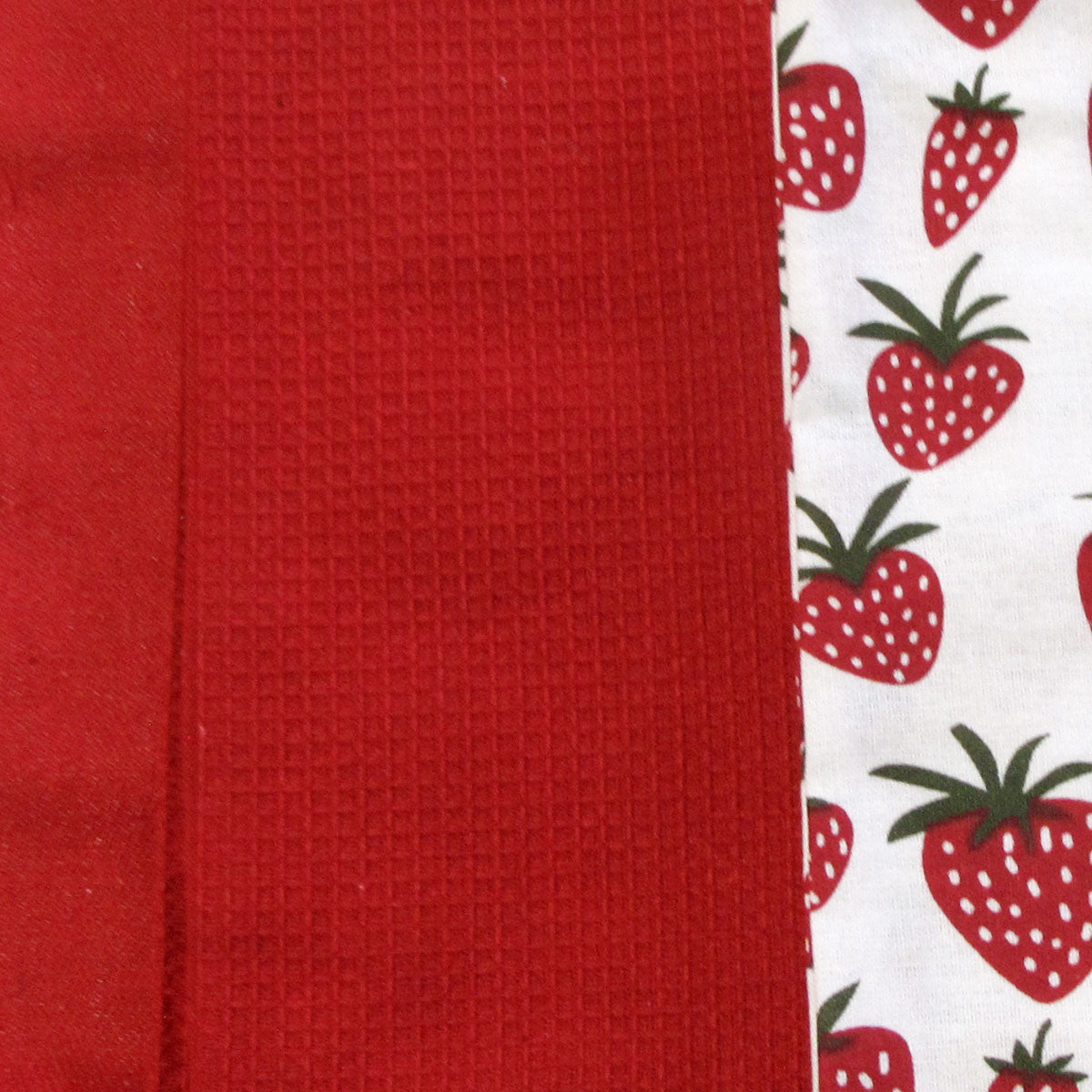 Home Oasis Set of 3 Printed Cotton Rich Tea Towels 50 x 70 cm Strawberry Red V442-GNA-TEAT-STRAWBERRYSETOF3-RED-RE