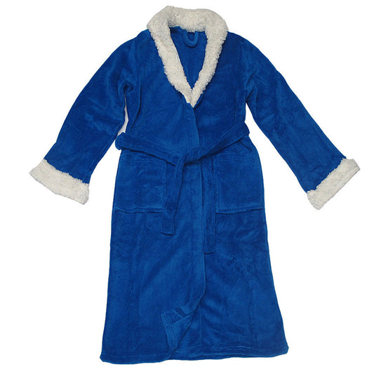Sherpa Bath Robe Blue S/M V442-GXY-BATHROBE-SHERPA-BLUE-S