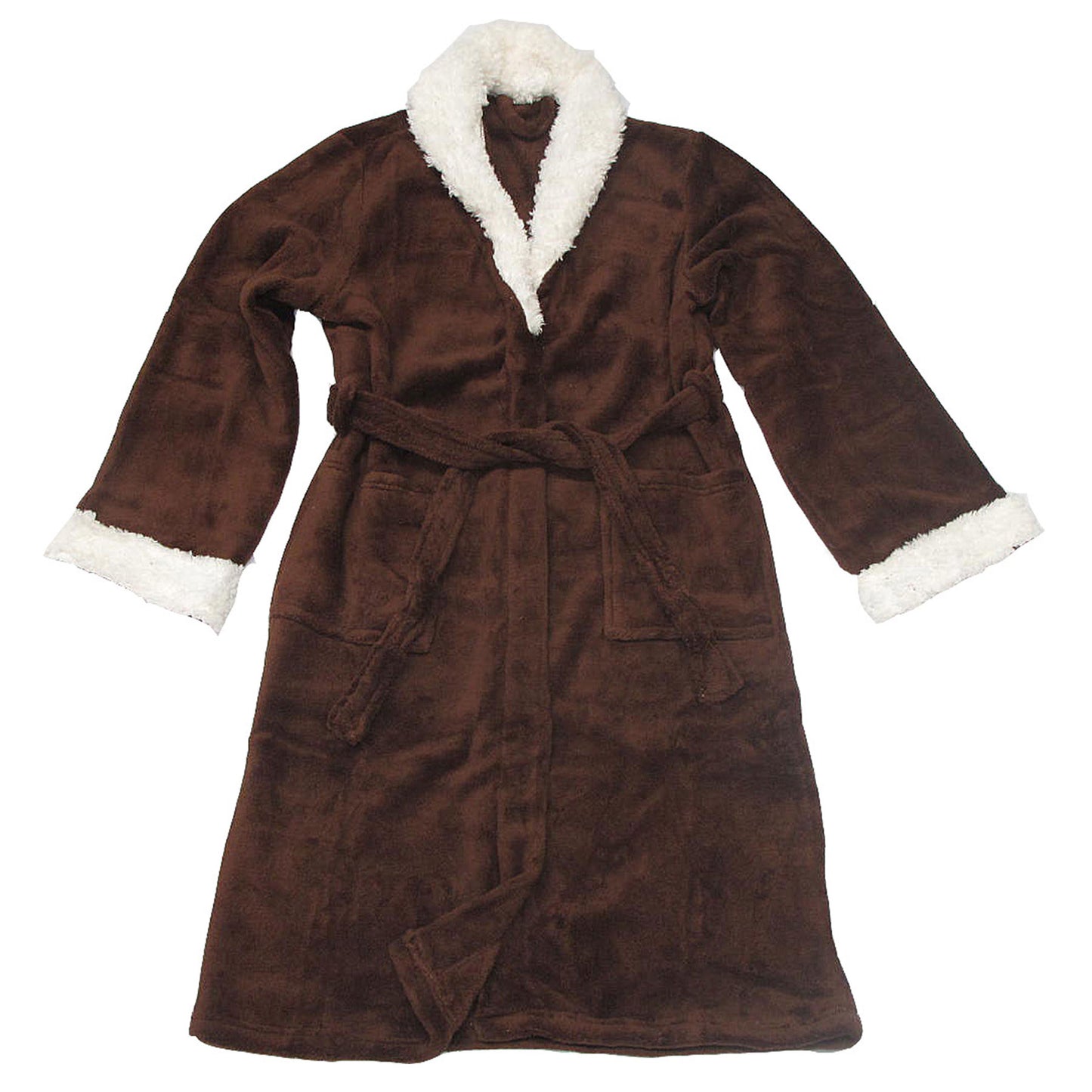 Sherpa Bath Robe Chocolate S/M V442-GXY-BATHROBE-SHERPA-CHOC-S