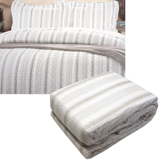 Brighton Road Regatta Stone Quilted Quilt Cover Set Queen V442-GXY-QUILTCS-REGATTA-STONE-QS