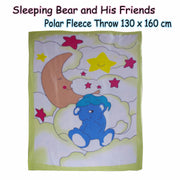 Sleeping Bear and His Friends Polar Fleece Throw V442-GXY-THROW-POLARFLEECE-APPLE