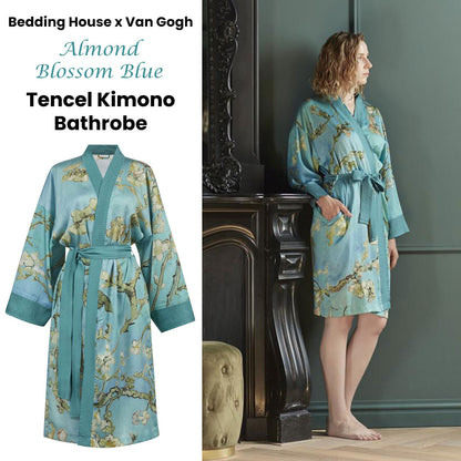 Bedding House Van Gogh Almond Blossom Blue Kimono Bath Robe Large/Extra Large V442-HIN-BATHROBE-ALMONDBLOSSOM-BLUE-L