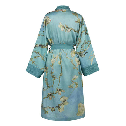Bedding House Van Gogh Almond Blossom Blue Kimono Bath Robe Large/Extra Large V442-HIN-BATHROBE-ALMONDBLOSSOM-BLUE-L