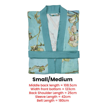 Bedding House Van Gogh Almond Blossom Blue Kimono Bath Robe Small/Medium V442-HIN-BATHROBE-ALMONDBLOSSOM-BLUE-S