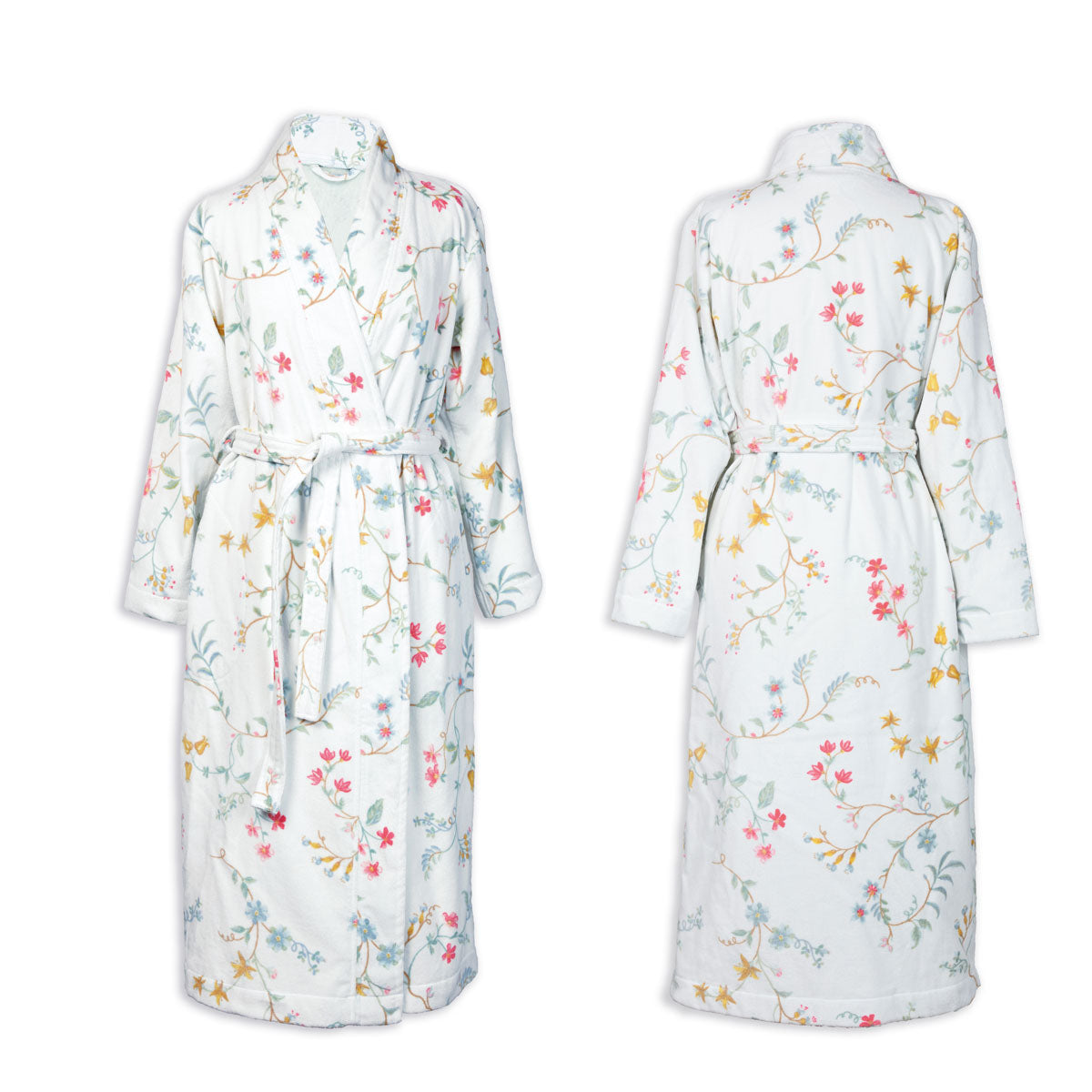 PIP Studio Les Fleurs Cotton Bath Robe White XXL V442-HIN-BATHROBE-LESFLEURS-WHITE-XXL