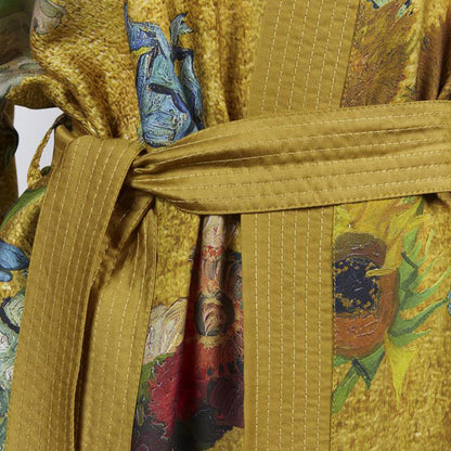 Bedding House Van Gogh Partout des Fleurs Gold Kimono Bath Robe Small/Medium V442-HIN-BATHROBE-PARTOUTDESFLEURS-GOLD-S