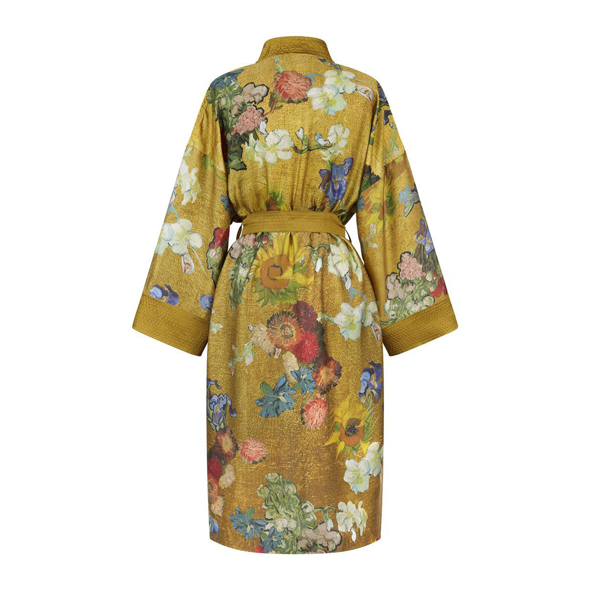 Bedding House Van Gogh Partout des Fleurs Gold Kimono Bath Robe Small/Medium V442-HIN-BATHROBE-PARTOUTDESFLEURS-GOLD-S