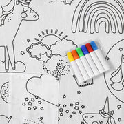 Happy Kids Dream Big Colour Me In Picnic Blanket 125 x 125 cm V442-HIN-BLANKET-DREAMBIGPICNIC-WHITE-SQ