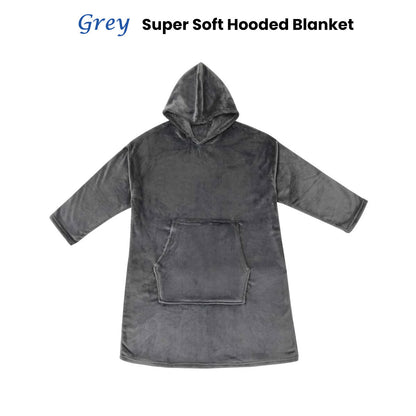 Accessorize Grey Super Soft Hooded Blanket Small/Medium V442-HIN-BLANKET-HOODIE-GREY-S