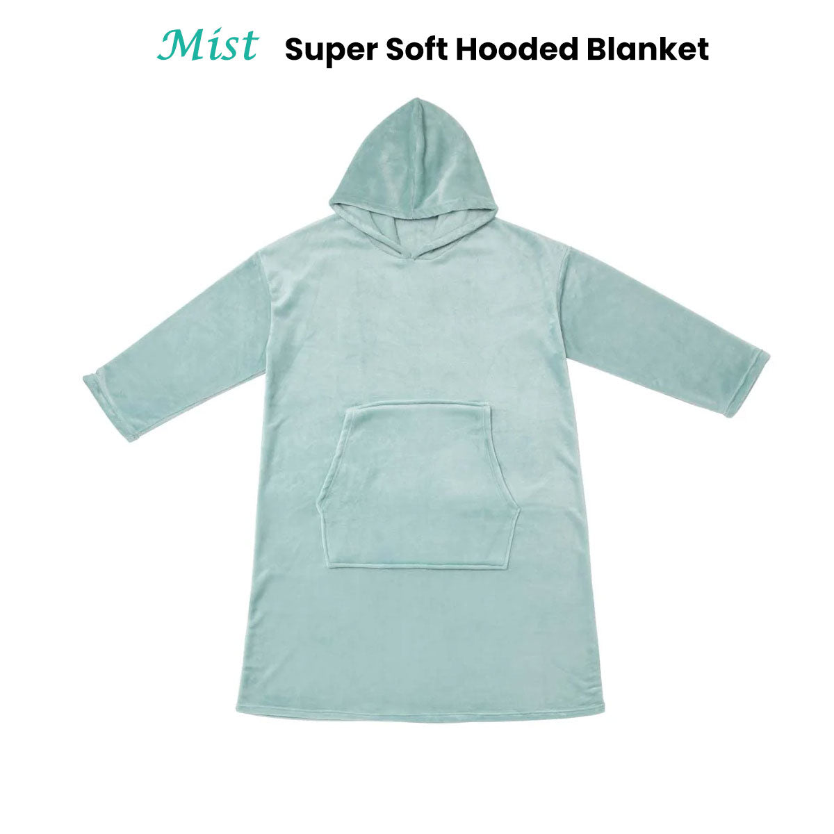 Accessorize Mist Super Soft Hooded Blanket Extra Large V442-HIN-BLANKET-HOODIE-MIST-L