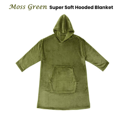 Accessorize Moss Green Super Soft Hooded Blanket Extra Large V442-HIN-BLANKET-HOODIE-MOSSGREEN-L