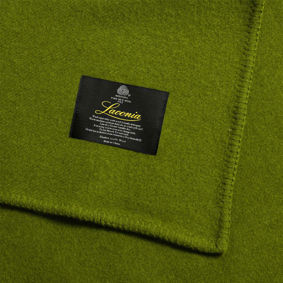 Laconia 400GSM Premium Australian Pure Wool Blanket Moss Green Super King V442-HIN-BLANKET-LACONIAWOOL-MOSSGREEN-SK