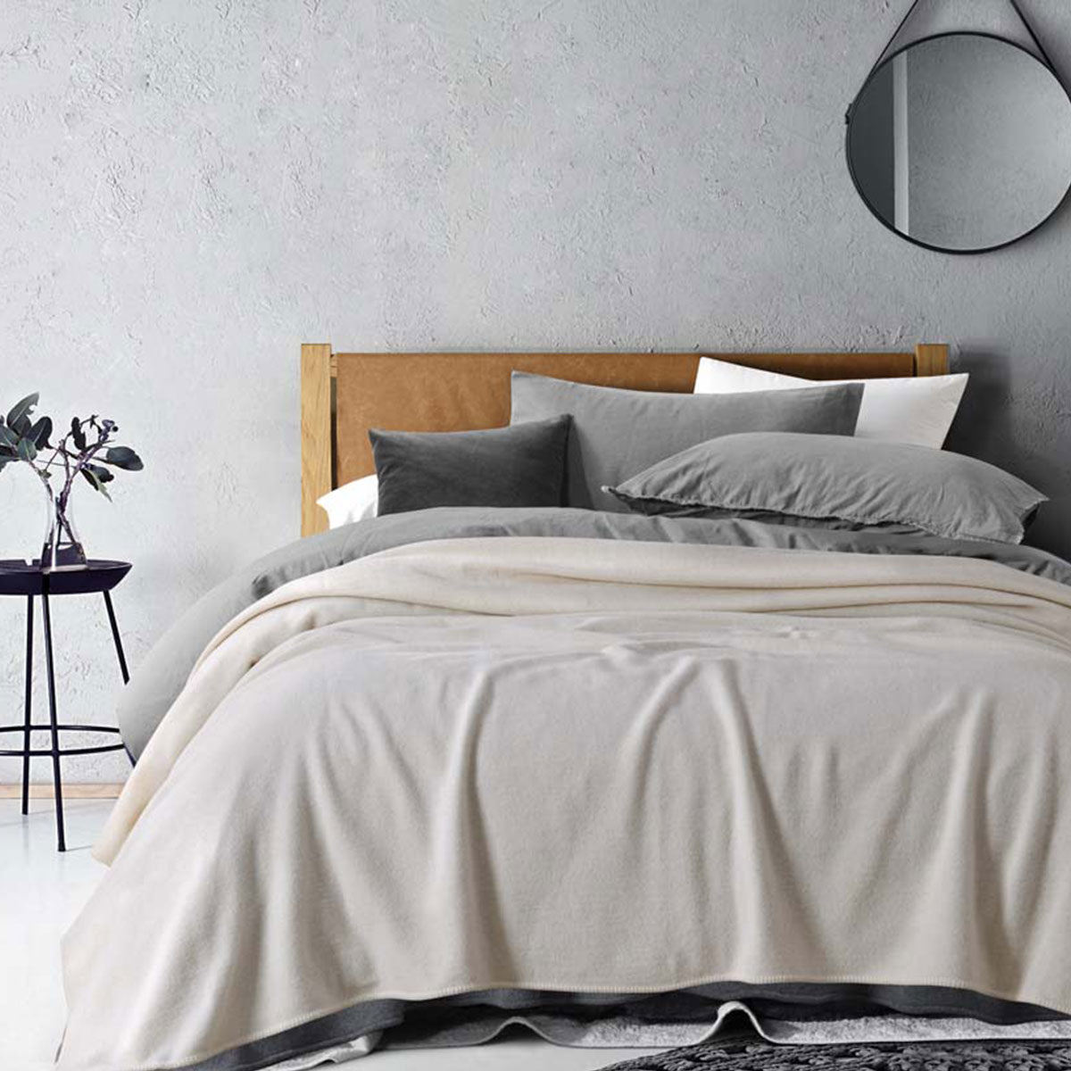 Laconia 400GSM Premium Australian Pure Wool Blanket Natural Queen V442-HIN-BLANKET-LACONIAWOOL-NATURAL-QS